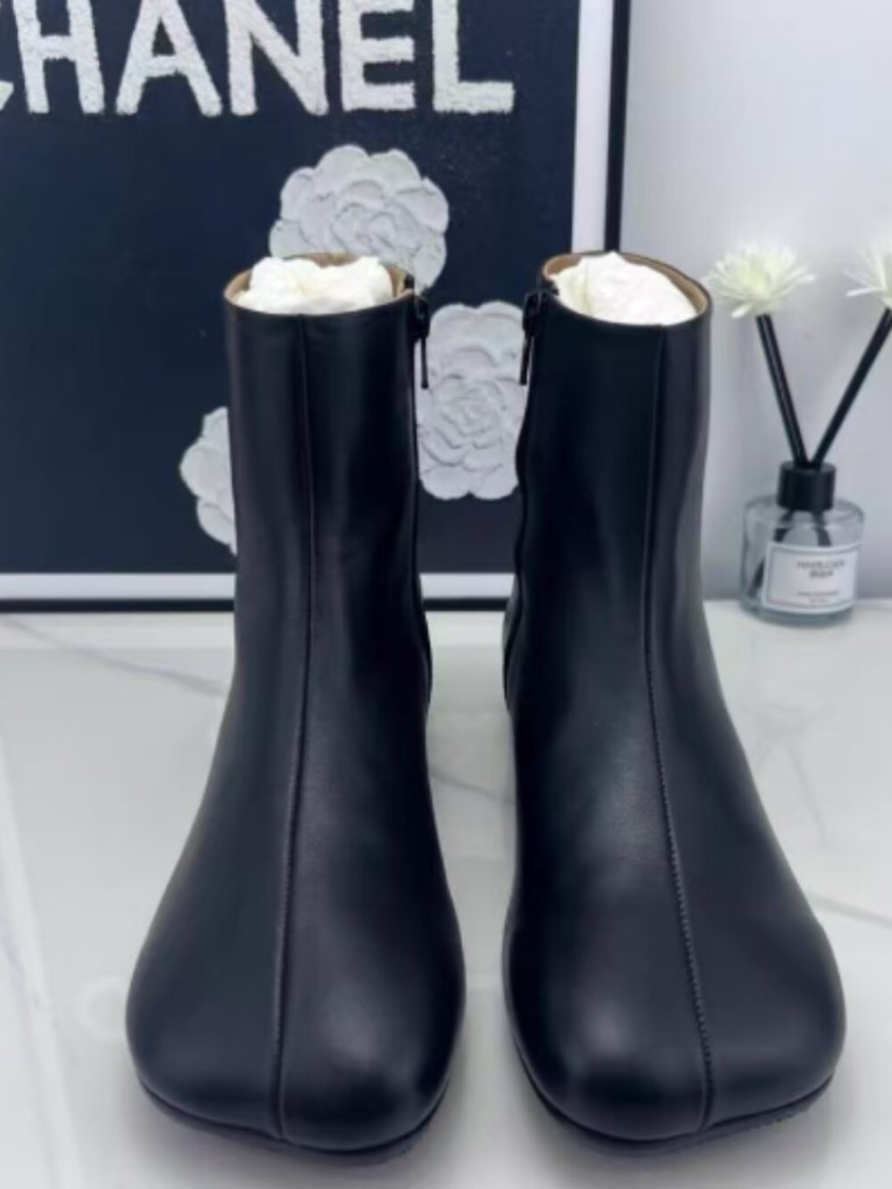 Margiela Tabi Square Toe Ankle Boots | Black, Size 36 / US 6, Low Heel